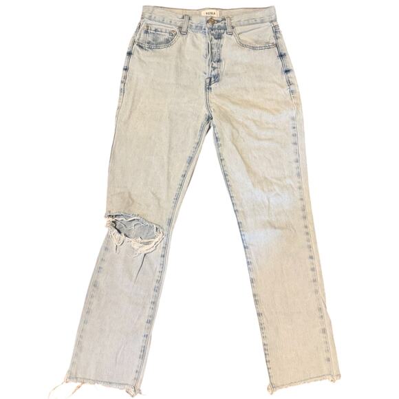 pistola Denim - Pistola | Button Fly Light Wash Distressed Flare Leg Jeans Size 27